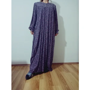 Robadan Uzun Kollu %100 Viskon Basma Çiçekli Anne Elbise, Namaz Elbisesi