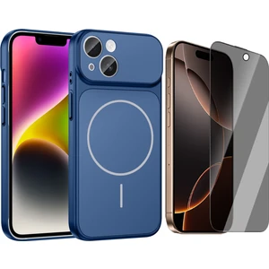 iPhone 14 Kılıf Zore M-Safe Şarj Özellikli Kamera Korumalı Formen Kapak + Hayalet Ekran Koruyucu