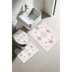 Syr Home Modern Desenli Dijital Baskı 3’lü Banyo Paspas Takımı Yıkanabilir Kaymaz Tabanlı Klozet Takımı KLZ0056