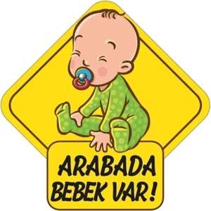 Major Selection Arabada Bebek Var Araba Stickeri 15X15CM