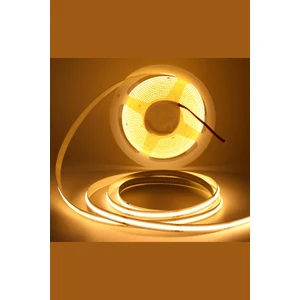 Demir Led 12V Cob Şerit LED 8mm 320 Ledli Esnek Sarı (Amber) Cob LED IP20 (5 Metre)