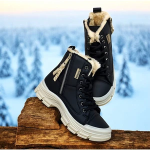 KAFKASLAR AYAKKABI Tüylü Ipli  Fermuarlı Kaymaz Taban Ortopedik Kız Çocuk Spor Model Bot