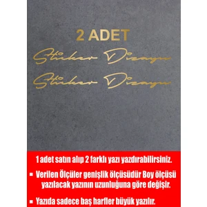 Sticker Dizayn Kişiye Özel 2 Adet Isim Soyisim Yazı Sticker El Yazısı Isim Oto Araba Motosiklet Karavan Sticker 00028