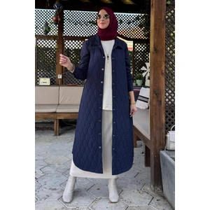 Rabia Şamlı Elmas Kapitone Kap Lacivert