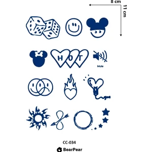 BP Tattoo 1 Ay Kalıcı Tattoo Karışık Semboller Minimal Geçici Dövme