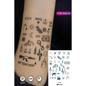 BP Tattoo 1 Ay Kalıcı Karışık Figürlü Minimal Dövme El Parmak Bilek Dövmesi