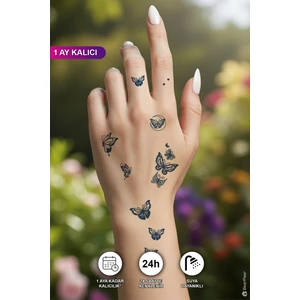 BP Tattoo 1 Ay Kalıcı Kelebekli Geçici Dövme 24 Saat Sonra Kararan Dövme Tattoo
