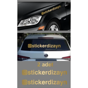 Sticker Dizayn (2 ADET ) Kişiye Özel Instagram Sticker - Araba Oto Motosiklet Karavan Sticker Etiket 00062