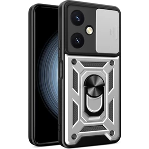 Vivo Y27 Kılıf Kamera Koruma Sürgülü Şık Pars Tank Sert Silikon Kapak