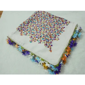 ve Reyhan El Emeği Iğne Oyası Yazma , Fular ,yemeni, Mevlüt Örtüsü ,hediyelik 4 Kenarı Oyalı