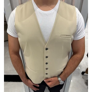 Sabri Zengin Erkek V Yaka Slim Fit Full Kumaş Yelek