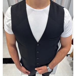 Sabri Zengin Erkek V Yaka Slim Fit Full Kumaş Yelek