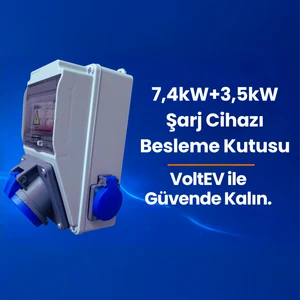 Elektrikli Araç Şarj Cihazı Kombinasyon Kutusu-7,4kW Uyumlu, 3x32A+2x16A Priz, Kaçak Akım Korumalı Besleme Kutusu
