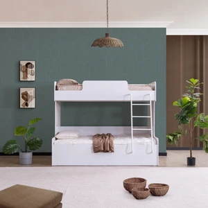 Teknik Genç Odası Compact Beyaz Ranza Üst 90*200-ALT 120*200