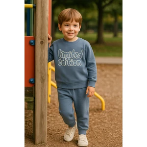 Tuma Collection Erkek Çocuk Kışlık Eşofman Takımı Limited Edition Yazılı Pamuklu Üç Iplik Şardonlu Günlük Kombin 2-3-4-5-6 Yaş