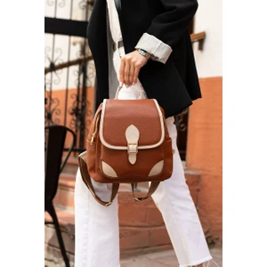 Asel Çanta Asel  Çanta,toka Detaylı, Taba açık vizon Suni Deri Bayan Sırt Çantası