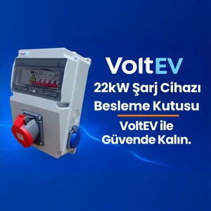 Elektrikli Araç Şarj Cihazı Kombinasyon Kutusu-22kW Uyumlu, 5x32A+2x16A Priz, Mutlusan Kaçak Akım Korumalı Besleme Kutusu