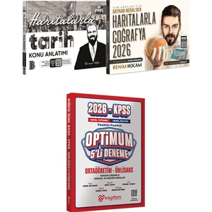 Benim Hocam Yayınları 2026 Tüm Adaylar Için Haritalarla Tarih Haritalarla Coğrafya - Optimum 5 Deneme