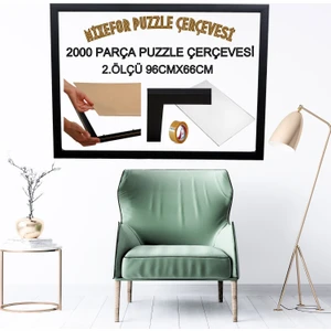 2000 Lik Puzzle Çerçevesi Renk Siyah