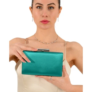 Yeşil Renk Saten Abiye Çanta Gece Çantası Nişan Düğün Çantası