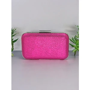 Fuşya Pembesi Renk Kristal Desenli Abiye Çanta Gece Çantası Düğün Nişan Portföy