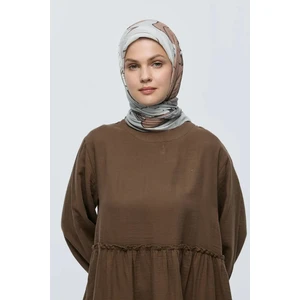Şakayık Desen Bambu Eşarp - Taş-Vizon