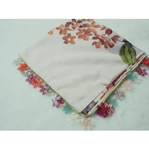 ve Reyhan El Emeği Iğne Oyası Yazma , Fular ,yemeni, Mevlüt Örtüsü ,hediyelik 4 Kenarı Oyalı