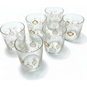 Sharp & Art Yılbaşı Süsü Desenli 6'lı Cam Bardak Seti