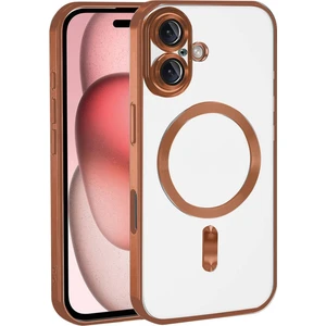 Apple iPhone 17 Kılıf Kamera Lens Korumalı Renkli Magsafe Şeffaf Silikon Turuncu