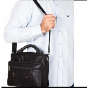 Newish Polo Hakiki Deri Plastik Saplı Postacı El Omuz Çantası Yan Büyük-Kasasız