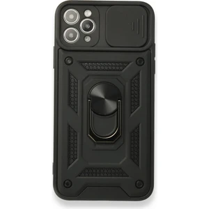 Royal Cover iPhone 11 Pro Max Kamera Sürgülü Tam Koruma Sert Silikon Kapak Ryc/ Pars Yüzüklü