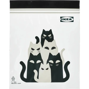 Kustfyr Kilitlenebilir Buzdolabı Poşeti Kedi Deseni Gri 1 Lt 25 Adet