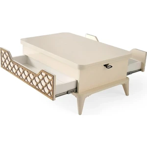 Mutlu Alışveriş Merkezi Akıllı Sehpa Sihirli Sehpa 5 Kademeli Fonksiyonel Orta Sehpa Açılabilir Sehpa Tekerlekli MASA1299 60X90