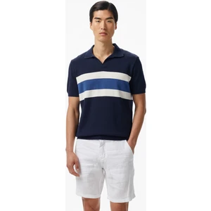 Erkek Lacivert Classic Fit Çizgili Triko S55105T.4NV