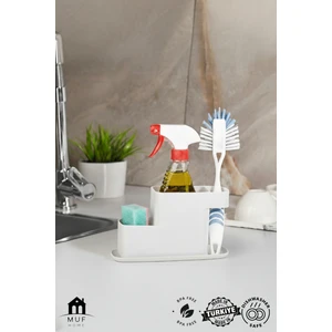 Muf Home Kaşıklık & Süngerlik Tezgah Üstü Kaşıklık Süngerlik Fırçalık Düzenleyici Organizer