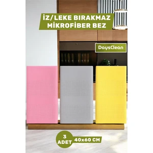 3'lü Premium Mikrofiber Temizlik Bezi | Mutfak Cam Araba Temizlik Bezi | Bulaşık Kurulama Bezi |40X60|