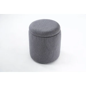 Teddy Sandıklı Puf - Yuvarlak Puf – Makyaj Masası Pufu -Dekoratif Ayak Uzatma Pufu