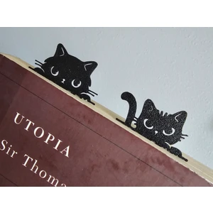 4’lü Siyah Kedi Tasarımlı Kitap Ayracı – Sevimli ve Dekoratif