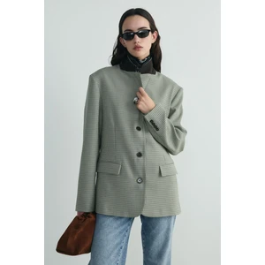 Suud Collection Yeşil Julie Ekose Blazer Ceket