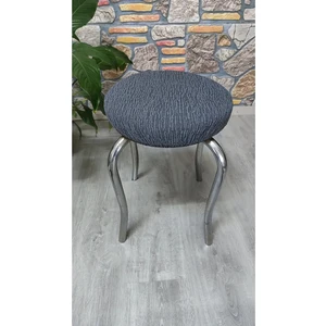 Rişte Home Lastıklı Çubuk Desen Jakarlı Yuvarlak Standart Tabure Örtüsü 28-35CM Uyar 1 Adet