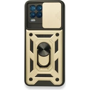 Realme 8 Kılıf Kamera Koruma Sürgülü Şık Pars Tank Sert Silikon Kapak