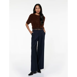 Kısa Kollu Bisiklet Yaka Peluş Triko Hırka