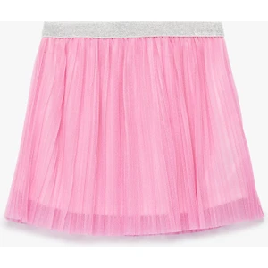 Pileli Beli Lastikli Astarlı Tütü Etek