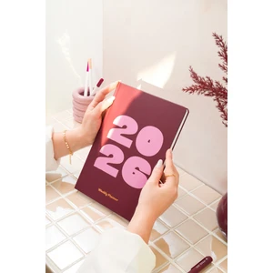 Matt Notebook 2026 Yılı B5 Haftalık Ajanda 17X24 cm - 12 Aylık Bordo