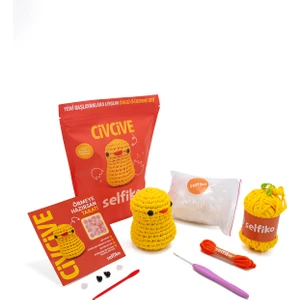 Civcive Örgü Öğrenme Kiti | Yeni Başlayanlar Için Videolu Tığ Işi Amigurumi Civciv Örgü Seti