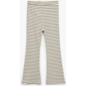 Beli Lastikli Çizgili Ispanyol Paça Tayt