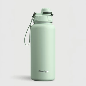 1 Hand Leak-Proof Sızdırmaz Çelik Termos 1000 Ml Smoke Green St-218