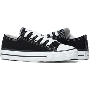 Tonny Black Çocuk Unisex Siyah Beyaz Rahat Kalip Bağcıklı Spor Ayakkabı