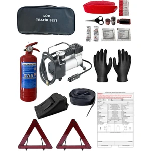 4 Parça Trafik Seti Kompresör+Trafik Seti+Kazatuıtanağı+Eldiven