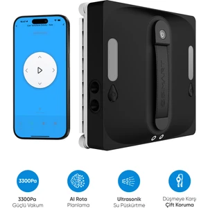 Akıllı Cam Temizleme Robotu 3300PA Güçlü Vakum ve Akıllı Kontrol